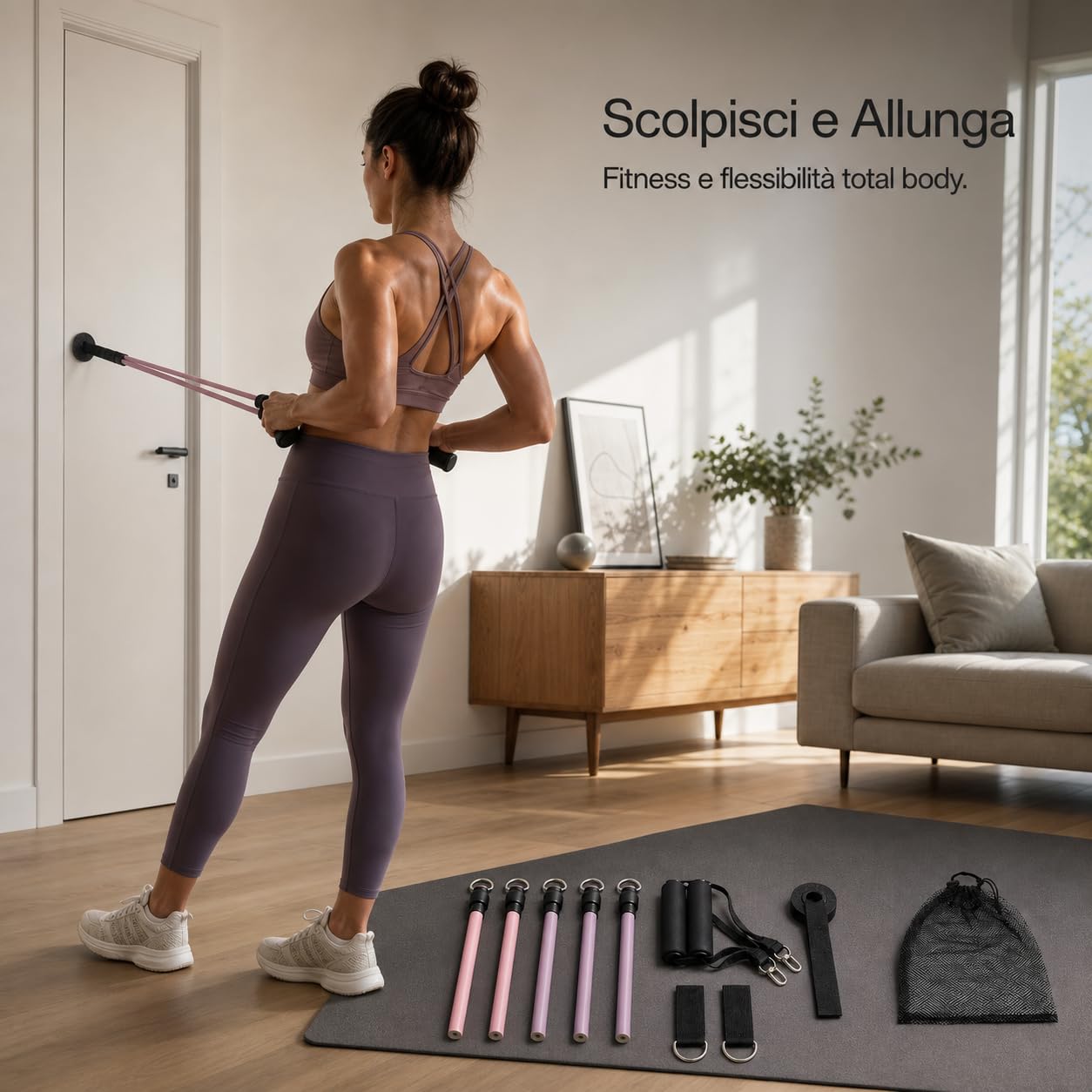 Bande Elastiche di Resistenza Regolabili | Impugnature ergonomiche, Corde Per Allenamento, Ginnastica posturale, Per Personal