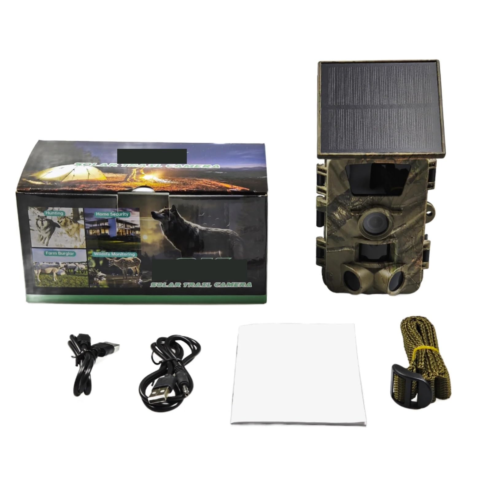 Cámara Vida Silvestre Cámara De Rastreo Solar 4K 5K 60MP WiFi Juego IP66 Impermeable Gran Angular Visión Nocturna For Monitoreo Detección Al Aire Libre Monitoreo Confiable Preciso(4K)
