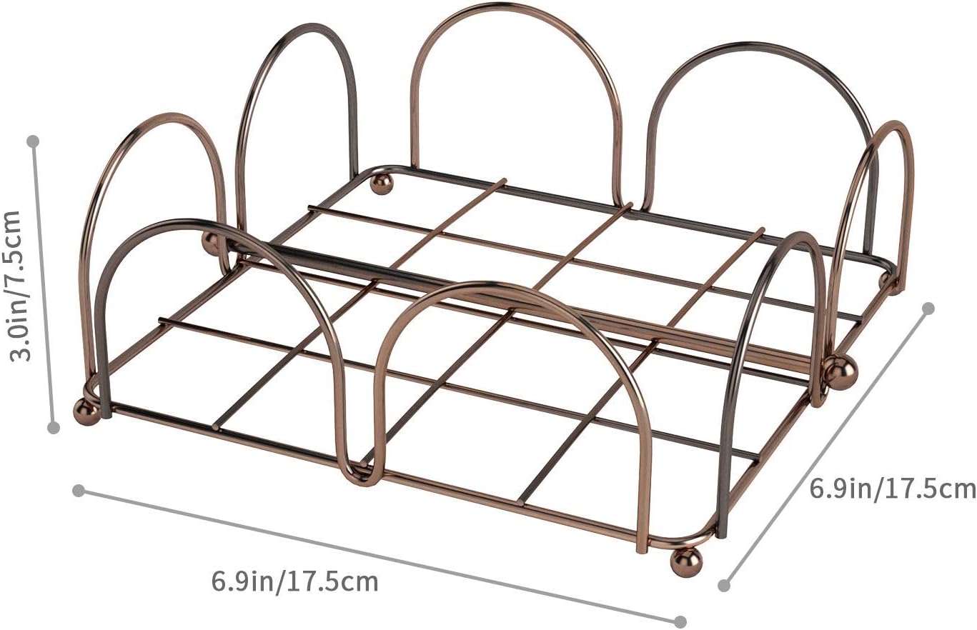 🔥 Cаѕhbасk uр tо 70% Flat Napkin Holder for Tables Bronze Decorative Napkin Holder Weighted Paper Caddy Tissue Dispenser for Luncheon Decorative Napkins & Decorating Party Kitchen Countertops