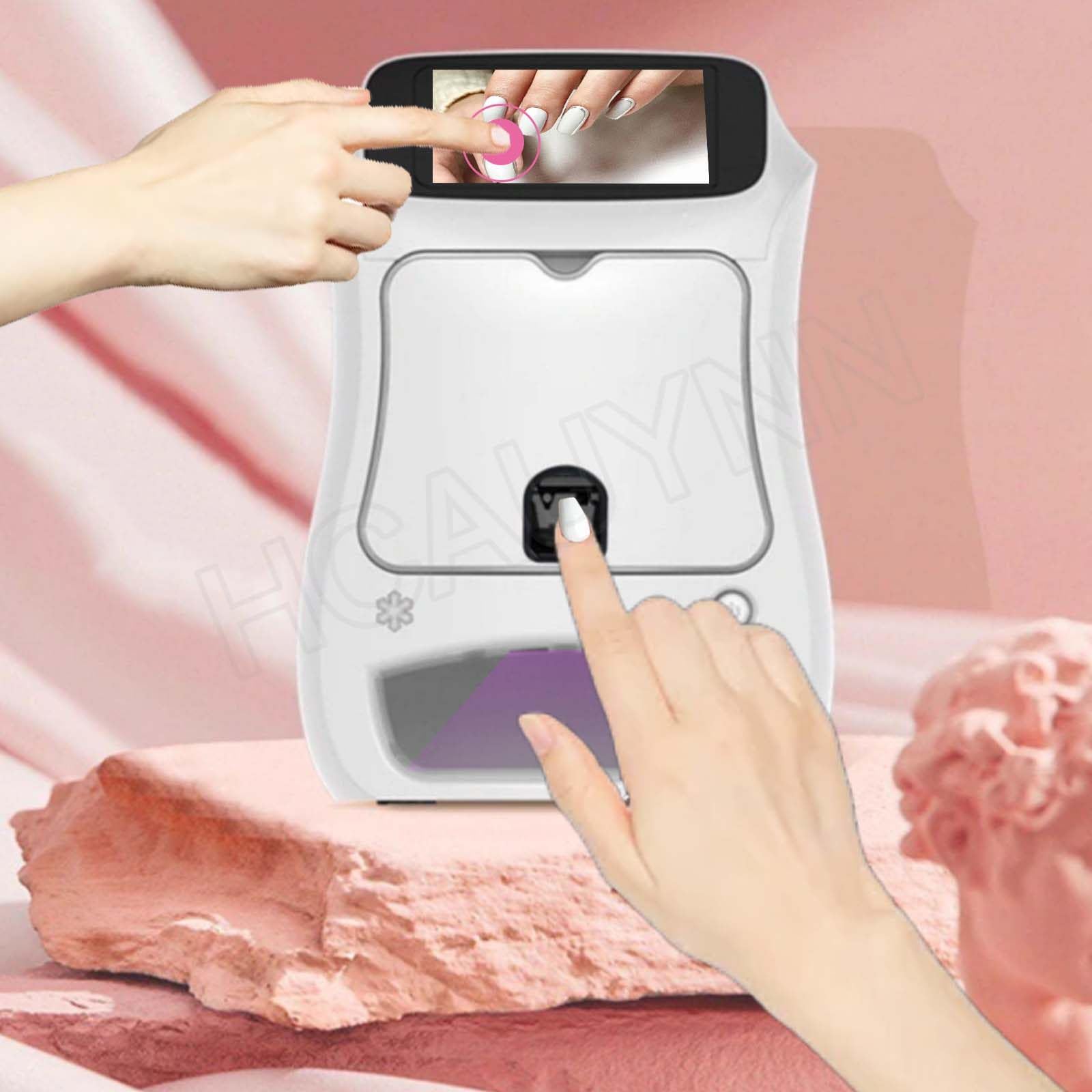 Macchina per Nail Art con Controllo Touch, Caricamento Tramite Connessione Cellulare, Stampa E Asciugatura in Un Unico Dispositivo, Display da 5 Pollici, per Centri Estetici
