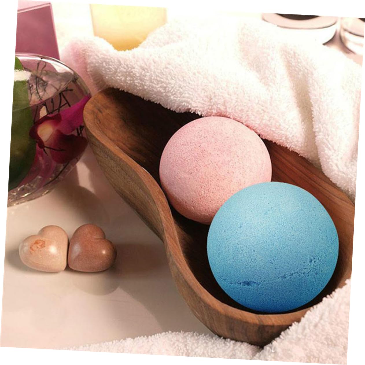 Healeved 6 Pack Organic Bath Set Epsom Salt Bubble Balls Balls Handmade for Relaxation Travel Spa