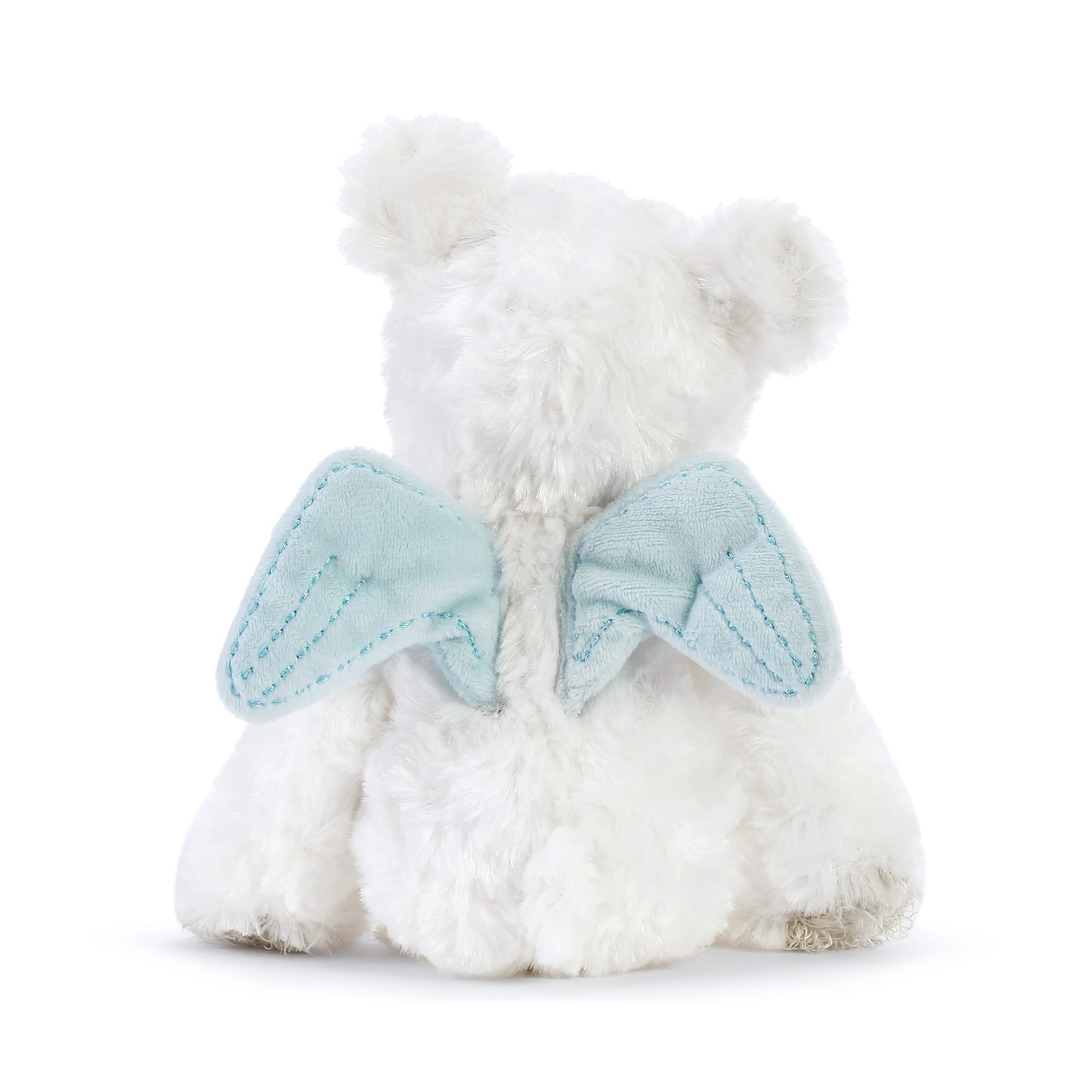 DEMDACO Blue Guardian Angel Bear 9.5 inch Plush Children's Stuffed Animal Activity Rattle Toy