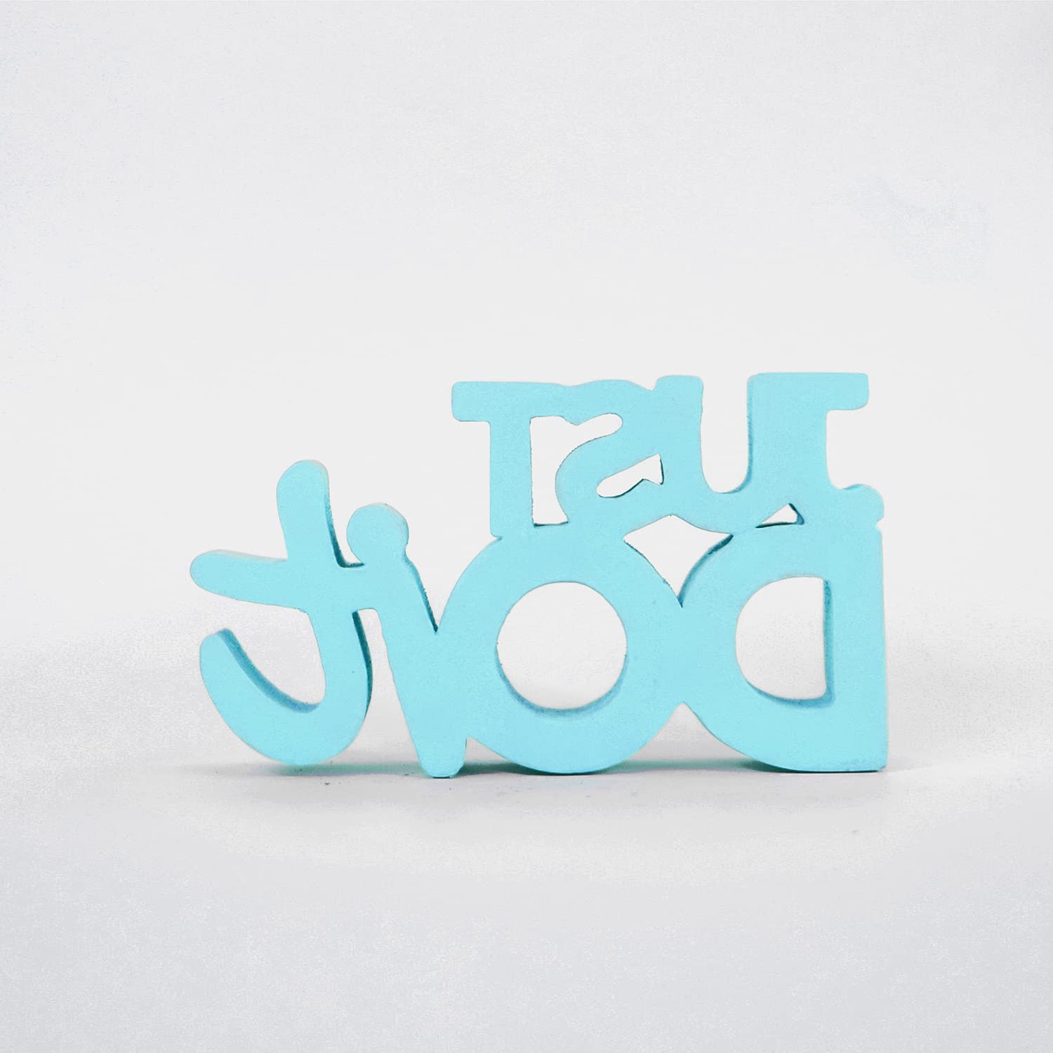 NUKKAD TALES Engineered Wood "Just Do It Blue: Inspirational Aesthetic Table Decor - Ideal Home Study Desks And Table. Quirky Room Decoration Accent, And Corporate S, Fantasy, 15.2 Cm, 2.5 Cm 4