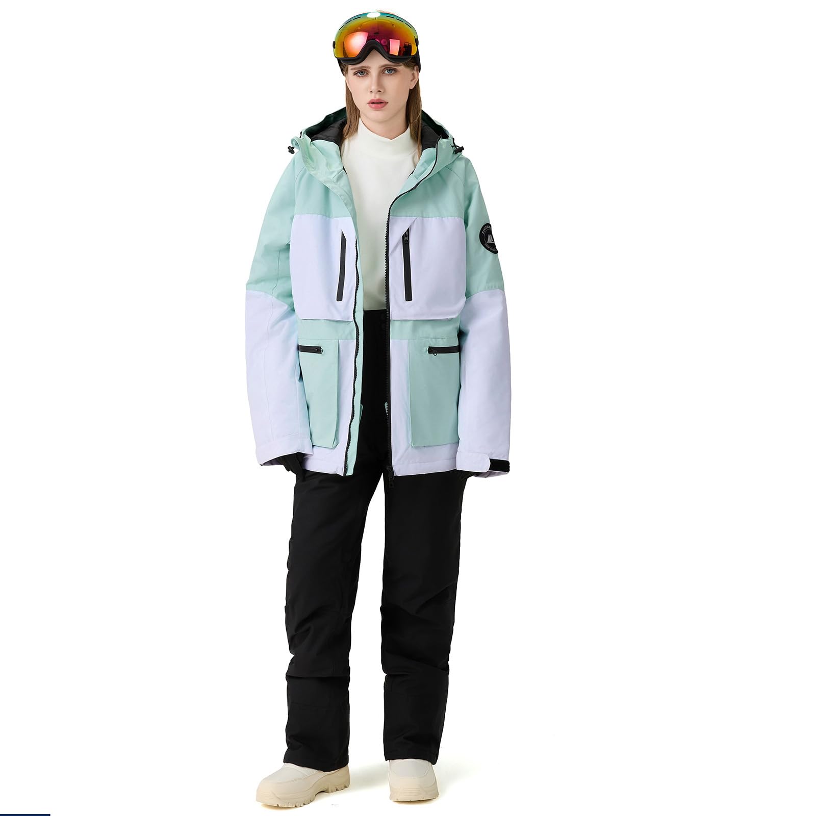 HOTIAN Damen Ski Jacke und Hosen 2 Teilig Set Skianzug Damen Wasserdicht Winddicht Winter Outdoor Warme Skifahren Skibekleidung damen set