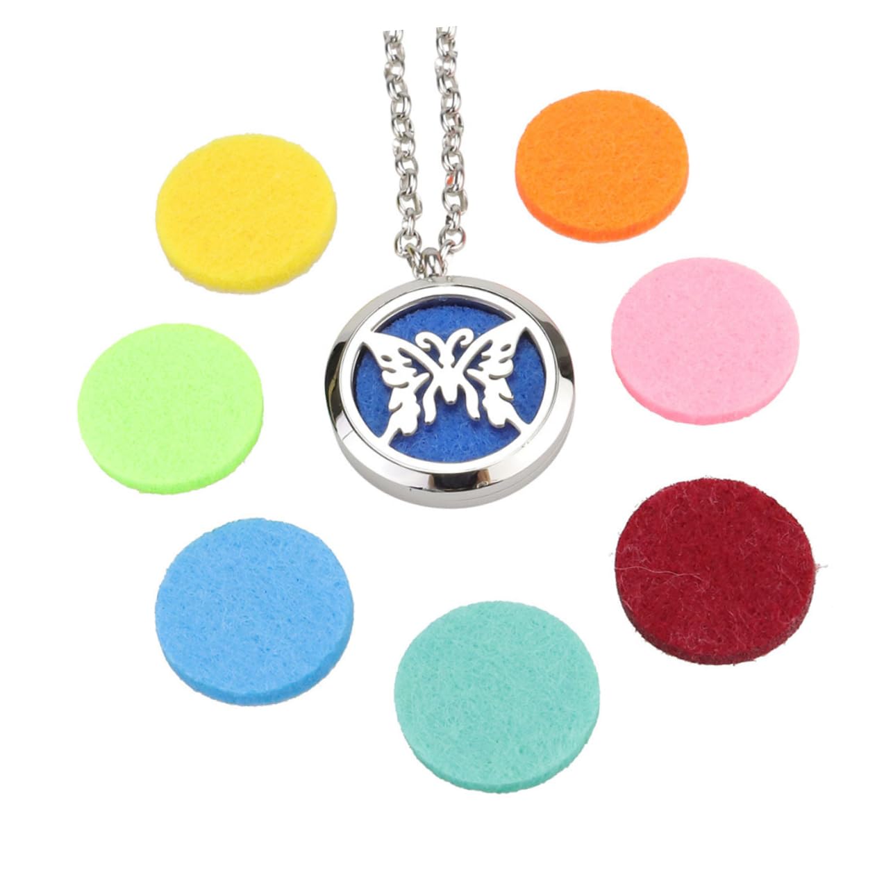 COLLBATH 3pezzi Collana Diffusore Inossidabile Con Ciondolo Locket e Accessorio Per Per Ogni Occasione