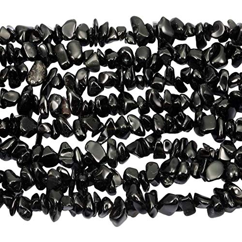 Image of 5-8mm Black Obsidian Chips Natural Chip Stone Beads for Jewelry Making