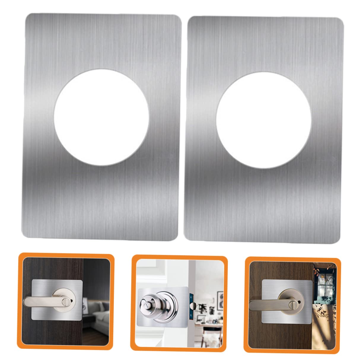 10 ensembles Pièce De Réparation De Serrure De Porte Plaque De Gâche De Porte Plaque De Bouton De Porte Renfort De Quincaillerie De Porte Plaque De Garniture De 2 pièces * 10