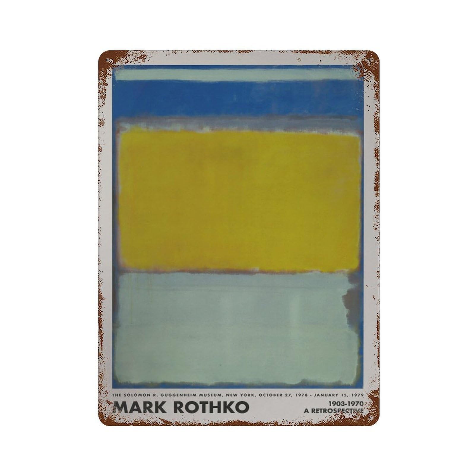 xiaoxiaoshen Rothko Exhibition Gallery Wall Decor Art Metal Tin Poster Modern Home Decor Art Home Bar Shop Decorations Vintage Sign 40x30cm