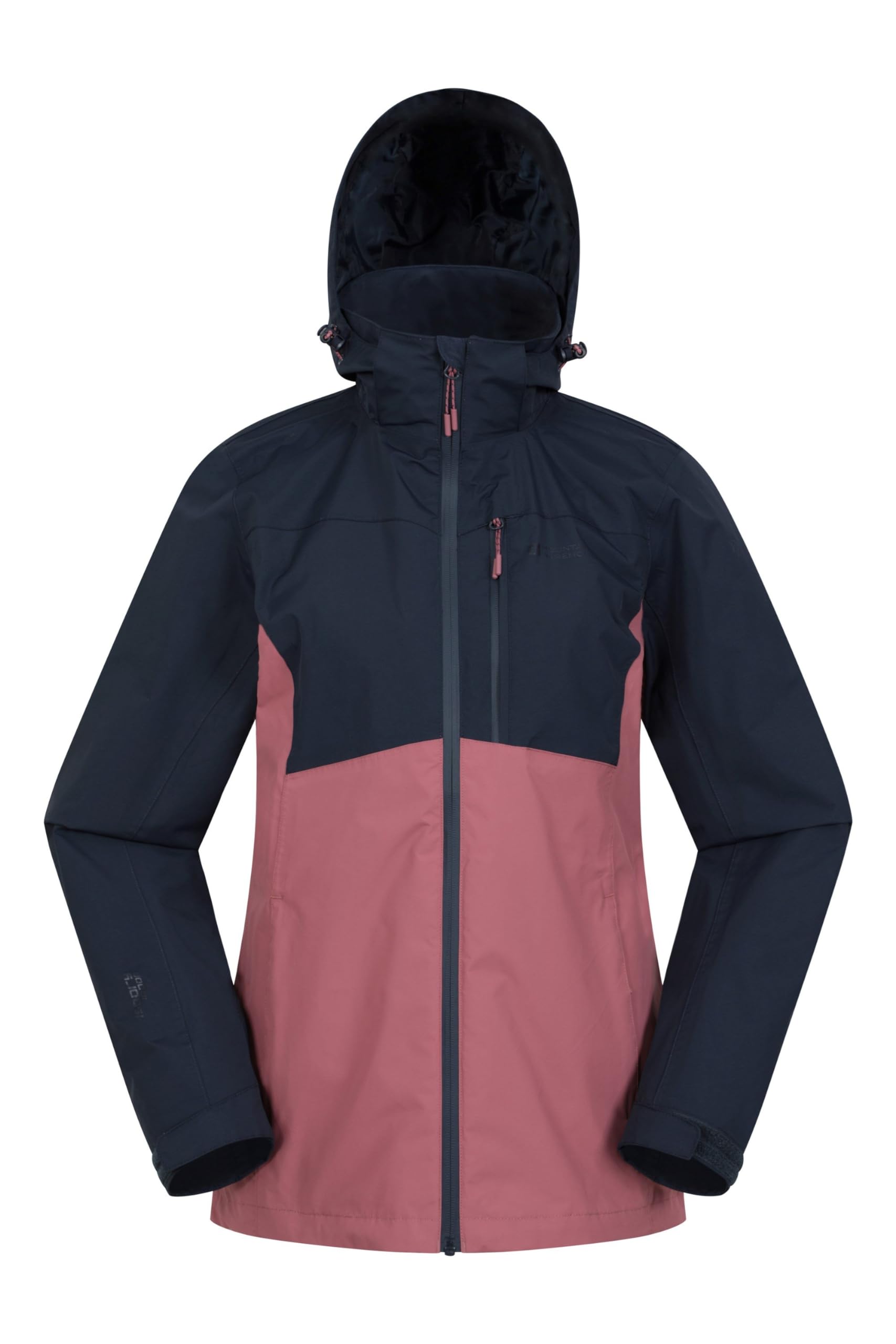 Mountain Warehouse Women's Navy Rainforest Jacket -Waterproof Rain Coat With Pockets & Adjustable Hem, Mesh Lined, Packaway Hoodie - For Autumn, Winter & Outdoors 20 Plus