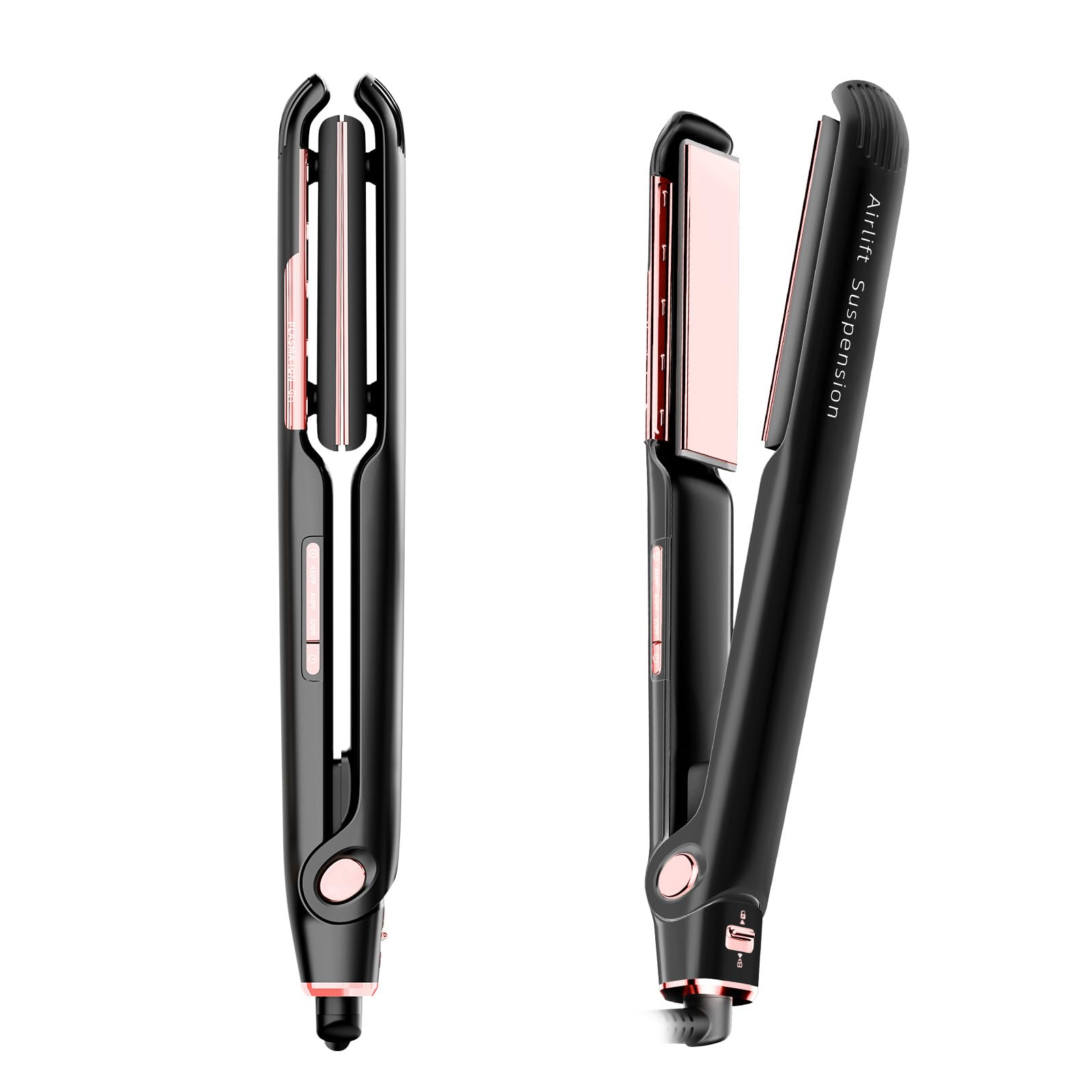 RUCHA Air Suspended Hair Straightener, 30s Fast Heating & Plasma Ionic Technology, Ceramic Flat Iron 1 Inch with Floating Plates, 2 in 1 Straightener