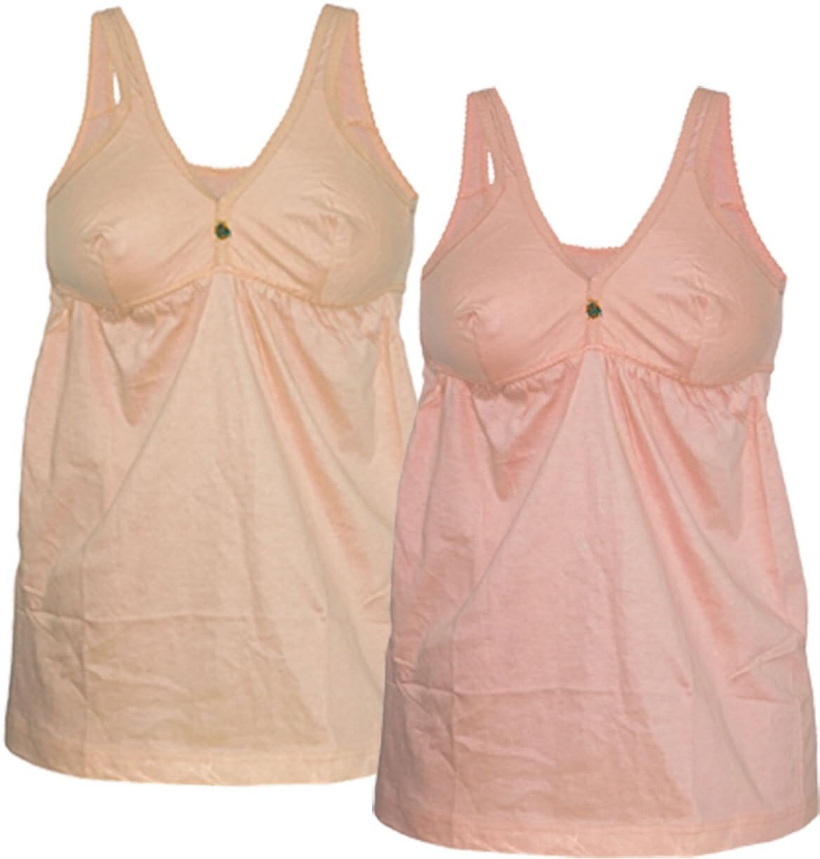 Women Cotton Regular Fit Sleeveless Cotton Bra Cum Comisole Slip Multicolor Pack of 2 Multicolour-picture-39