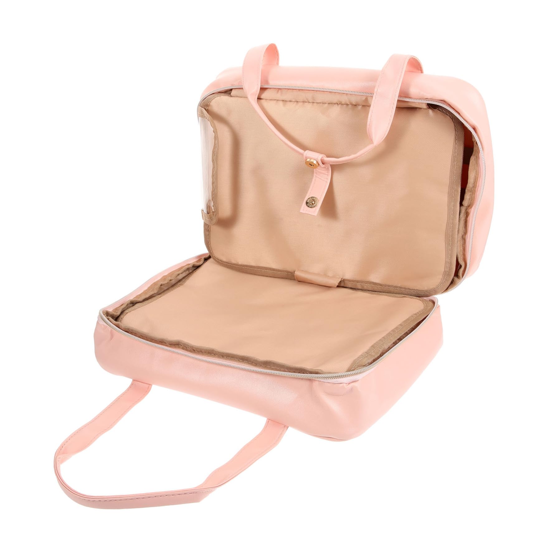 Beaupretty Neceser de Viaje Colgante Bolsa de Aseo de Cuero PU para Mujer Gran Capacidad, Compartimentos Múltiples, Adecuado para Viaje y Uso Exterior