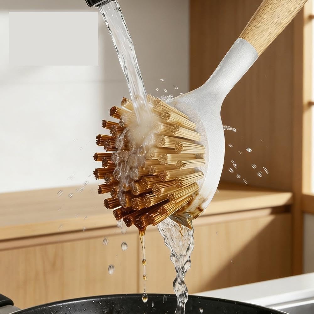 3pcs Plastic Wooden Handle Pot Brush pour Cuisine