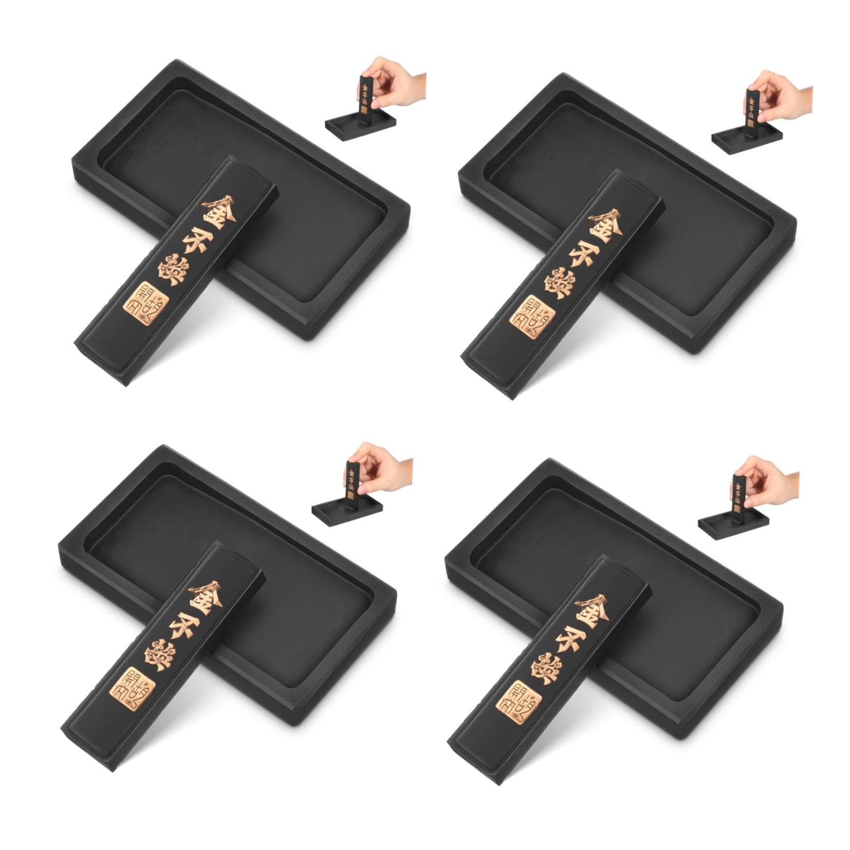 EXCEART 4ensembles Encrier Avec Stick Encre Inkslab Pour Et Peinture Traditionnelle Chinoise Pratique Pour Artistes Et Étudiants