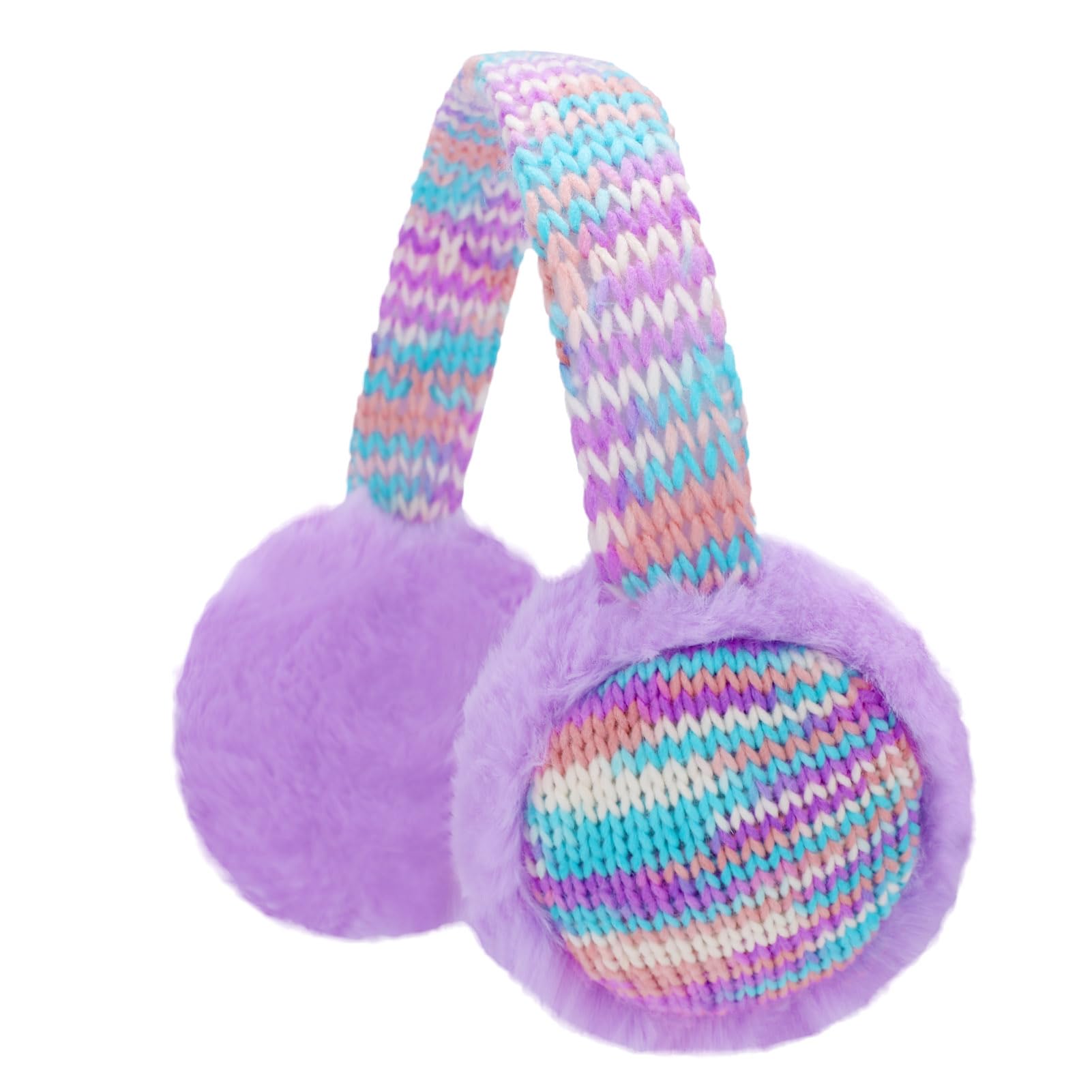Winter Knit EarMuffs for Kids Warm Furry Girls Ear Muffs Plush Toddler Ear Warmers Outdoor Ear Covers-image-2
