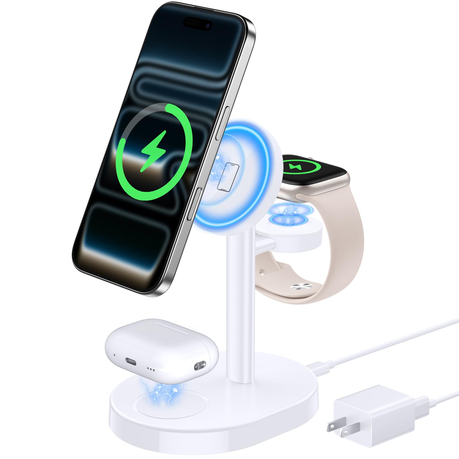 Amazon.co.jp: Hevanto 2026 MagSafe充電器 3in1 ワイヤレス充電器 Qi