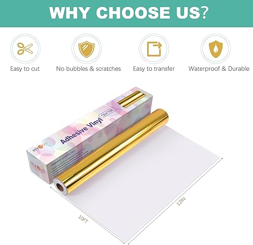 Miniatura 181 de HTVRONT Vinilo permanente blanco – Vinilo adhesivo permanente mate de 12 pulgadas x 65 pies, compatible con máquina de corte Cricut, Silhouette