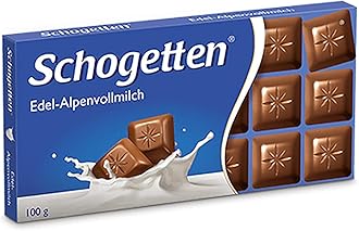 Schogetten Alpine Milk Chocolate Bar Candy Original German Chocolate 100g/3.52oz