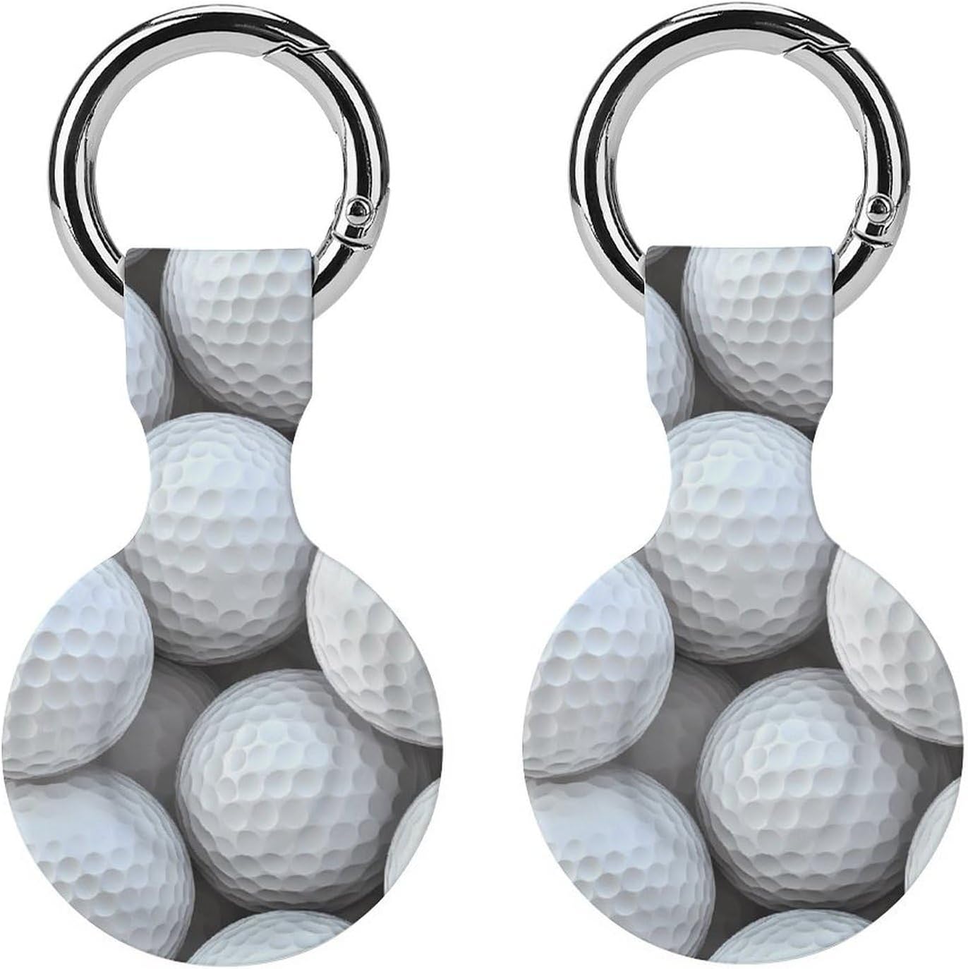 White Golf Balls Funny Cover Compatible with AirTag Case Protector GPS Tracker Holder with Keychain