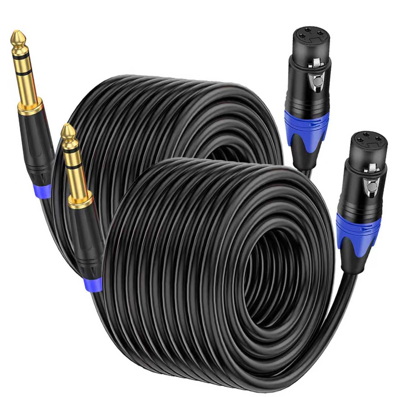Cavo adattatore bilanciato da XLR a TRS da 1/4 di pollice, da XLR femmina a 6,35 mm, per microfono, altoparlante, mixer, amplificatore, studio, performance dal vivo, palcoscenico