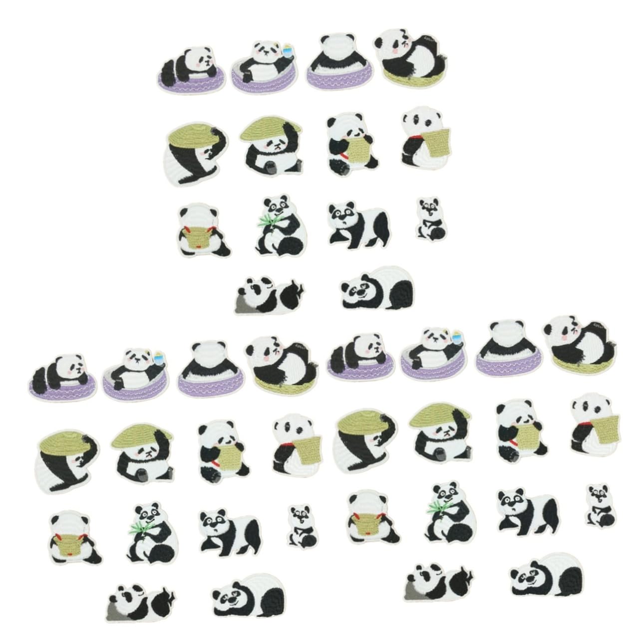 NUOBESTY 42stücke Cartoon Panda Patches Bestickte Applikationen Für Zum Aufbügeln Oder Aufnähen Kleidung Taschen Jeans Und Mehr Für Kreative Bastelprojekte