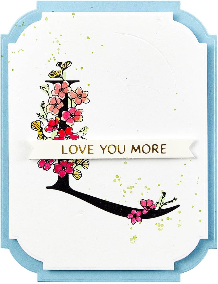 Spellbinders BP-135 Floral L and Sentiment Press Plate from The Every Occasion Floral Alphabet Collection