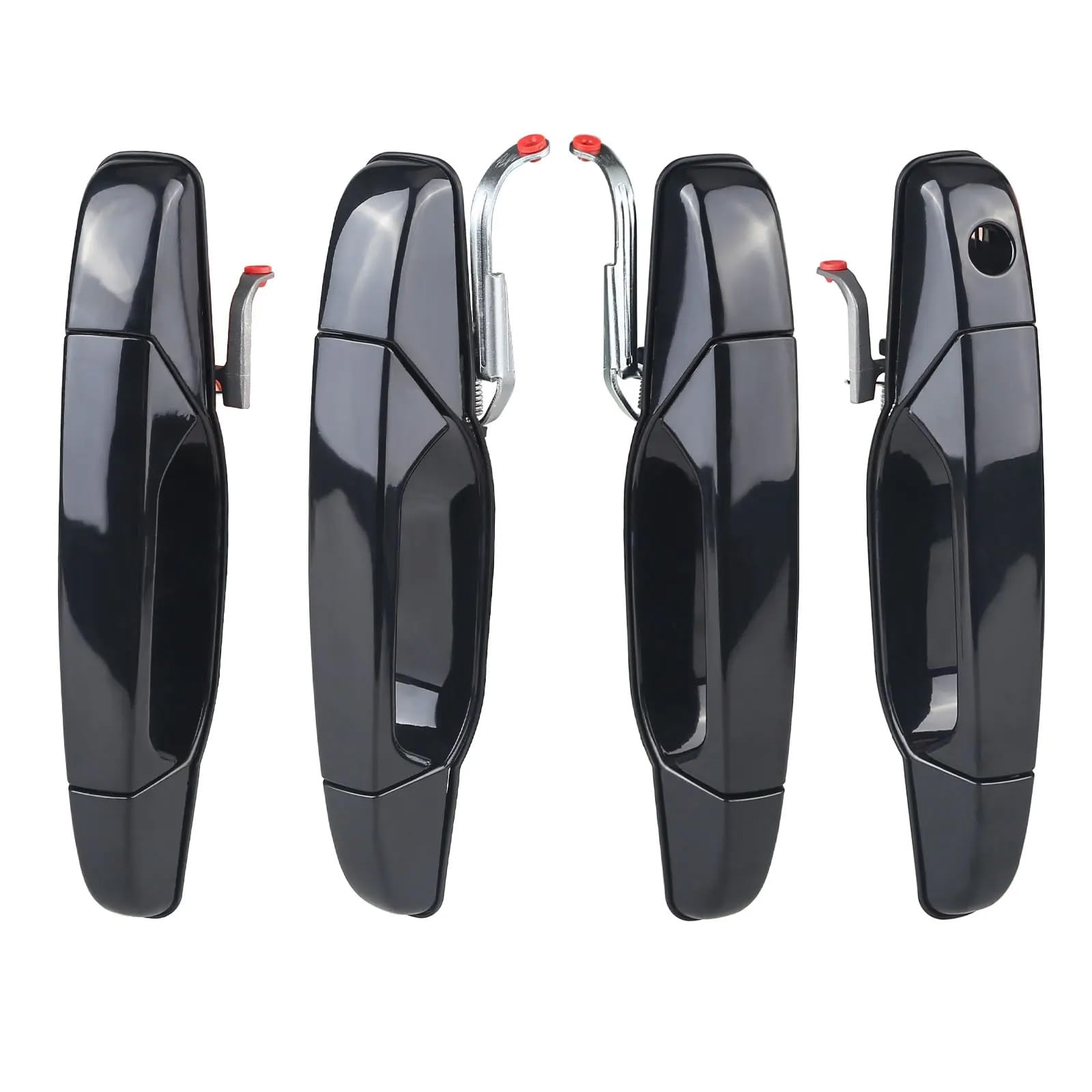 Kedfbts Black Car Outer Handle Compatible With Chevy For Silverado For 1500 2500Hd 3500Hd 2007-2013 Exterior Outside Door Handle 22738721 22738722 15915659 25960522(,4Pcs)
