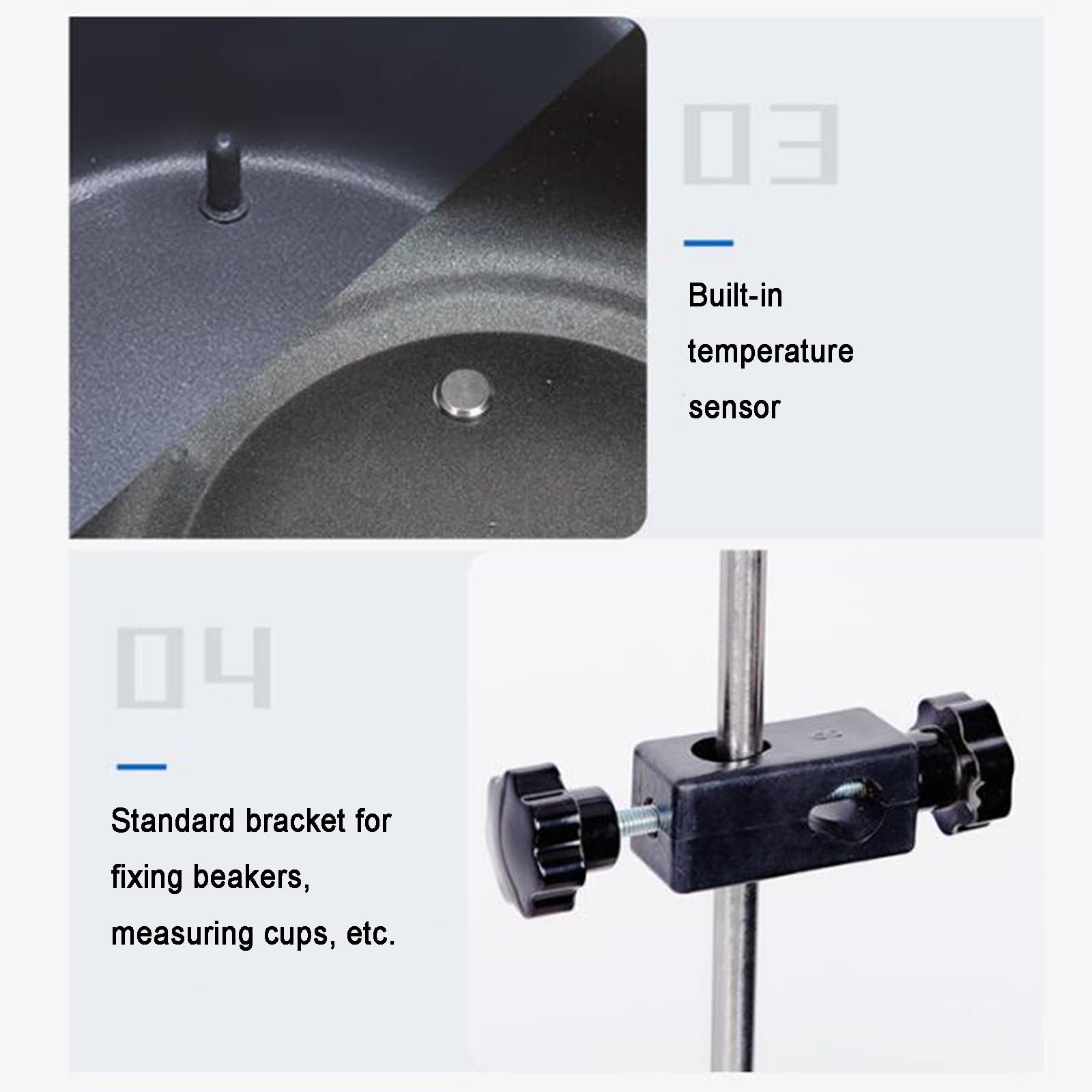Olla térmica magnética con control de temperatura, pantalla LCD, velocidad 50-2000 RPM, capacidad de 2 litros, ideal para uso en laboratorio con matraces esféricos
