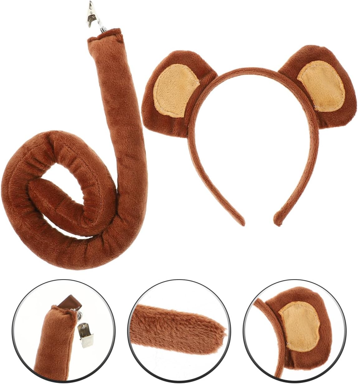 BESPORTBLE Monkey Ears Headband and Tail Set, Realistic Monkey Costume for Adult Animal Ears Headband Halloween Animal Costume Accessories for Halloween Cosplay Festival Party Supplies - Image 9