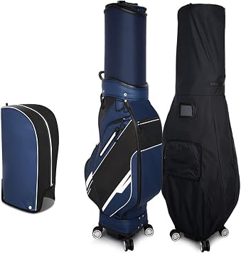 Waterproof Golf Cart Bag with 4 Universal Wheels, High-end Professional Golf Sunday Bag Stand Bag for Men & Women, Adjustable Sling Strap