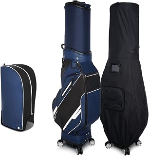 ZILZAL Waterprooff Cart Bag with Wheels, High-End Professionalf Sunday Bag Stand Bag, Adjustable Sling Strap
