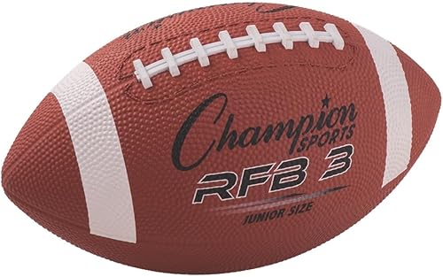 Miniatura 6 de Champion Sports Rubber Football Durable All-Weather Football with Enhanced Grip - Backyard Play & Training Pee Wee to Official Sizes