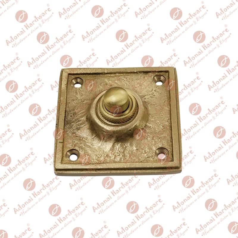 Adonai Hardware "Hosanna" Brass Square Bell Push - Satin Brass image 3