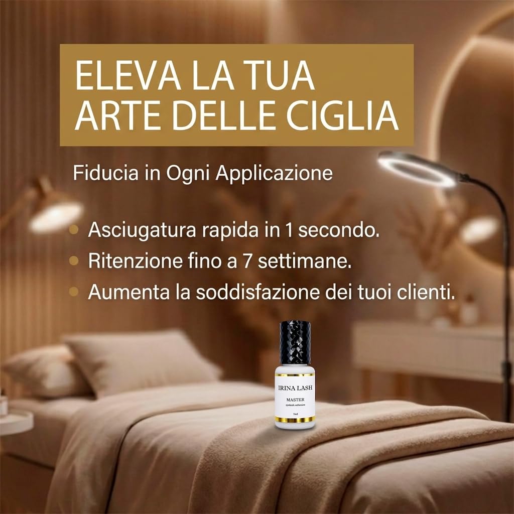 Irina Lash Colla per ciglia Extension Volume Master 5 ml nero Asciugatura rapida 1 secondo
