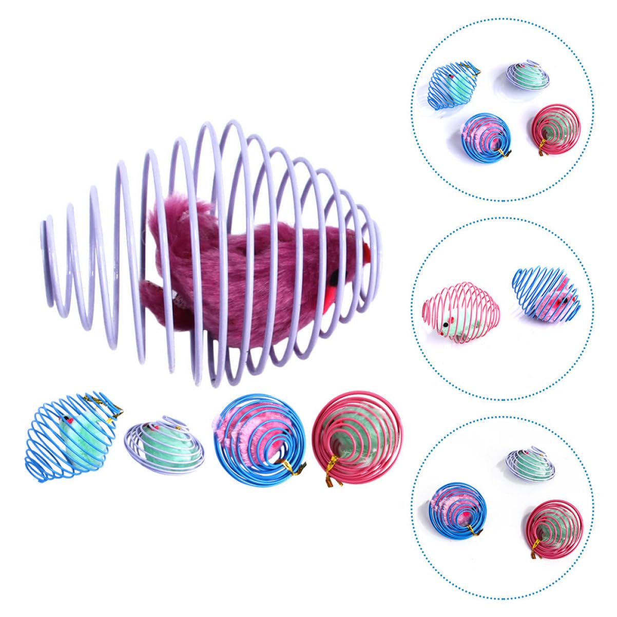POPETPOP 15pièces Jouets Interactifs pour Chats De Souris Colorées Stimule Exercice Et Réduit Ennui des Félins Accessoire pour Chats Intérieur Fabriqué Matériau Résistant Et Durable