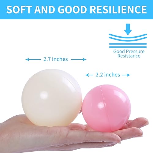 Miniatura 3 de STARBOLO - Pelotas de piscina de pelotas - 2.75 pulgadas - Pelotas de juguete para niños de plástico a prueba de aplastamiento, color macarrón y