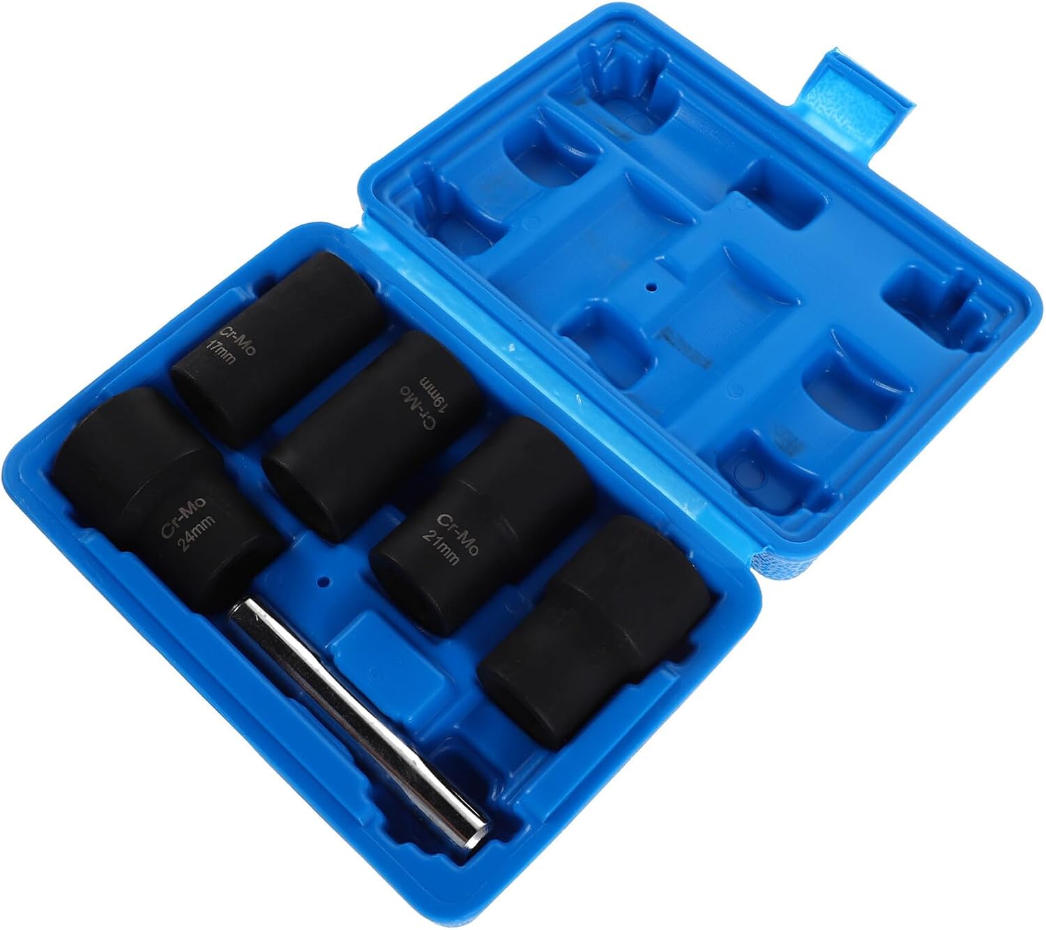 Zerodeko 6pcs Reverse Thread Nut Extractor Socket Set for Damaged Lug Nut Removal, Stripped Bolt Extractor, Anti-slip Workshop Hand Tool Kit for Automotive Repair