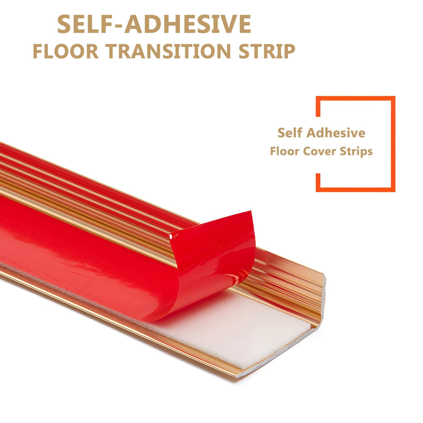 Profilo a L, Soglia di Dislivello Pavimento in Alluminio Autoadesiva | Soglia di Dislivello Pavimento 80-150cm,Profilo di Transizione per Parquet Laminato e Piastrelle(Brown,2.8x1.2x95cm)