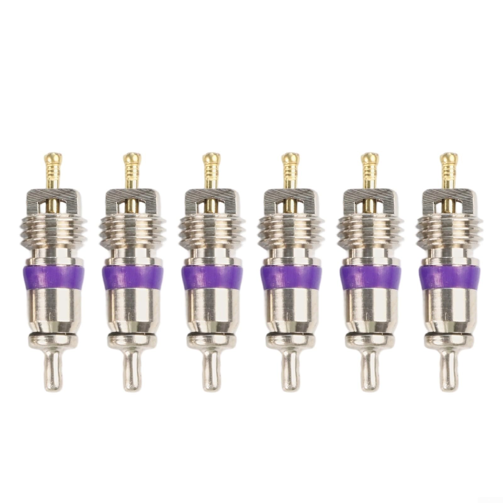 Per R134a AC Valve Core Ricambio Per BMW Per Mini Per Rover Per Mercedes Auto Sistemi Di Condizionamento Aria Condizionata, Montaggio In Metallo Viola, Confezione da 6