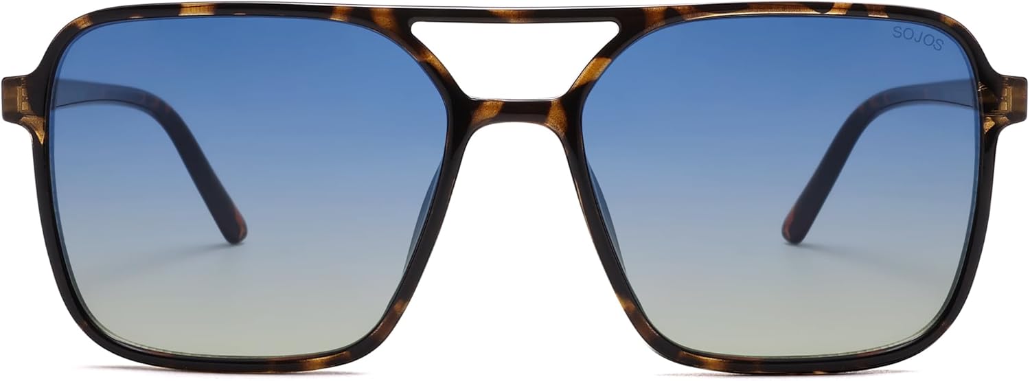 SOJOS Trendy Vintage Aviator Square Sunglasses For Womens Mens Retro 70s UV400 Women Sun Glasses SJ2327