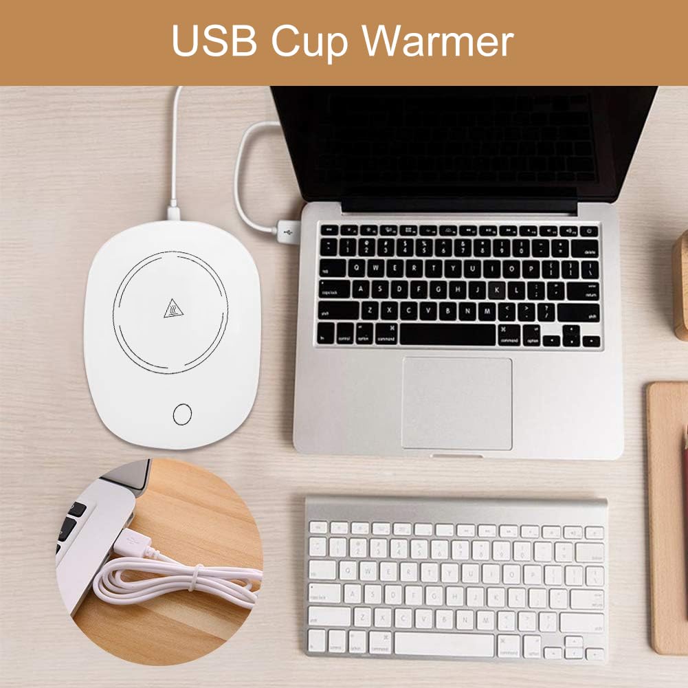 Scaldatazze USB, Scalda Tazza da Scrivania, Scalda Tazze da Caffè, per il Caffè, Adatto alla Maggior Parte Delle Tazze, Bianco