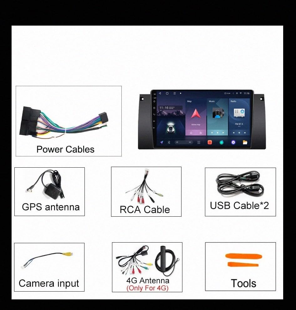 Pantalla Carplay Coche BMW E90 E91 E92 E93 3 Series con GPS 4 Nuclear 7