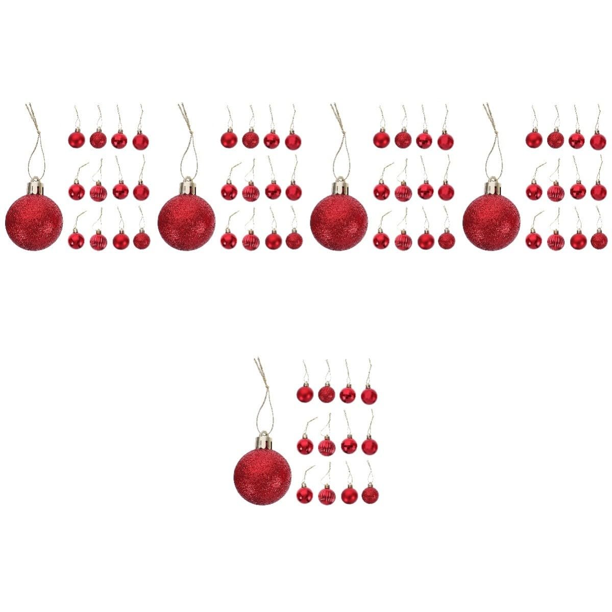 Toyvian 180 Piezas Juego de Bolas Navideñas Rojas de PVC para Árbol de