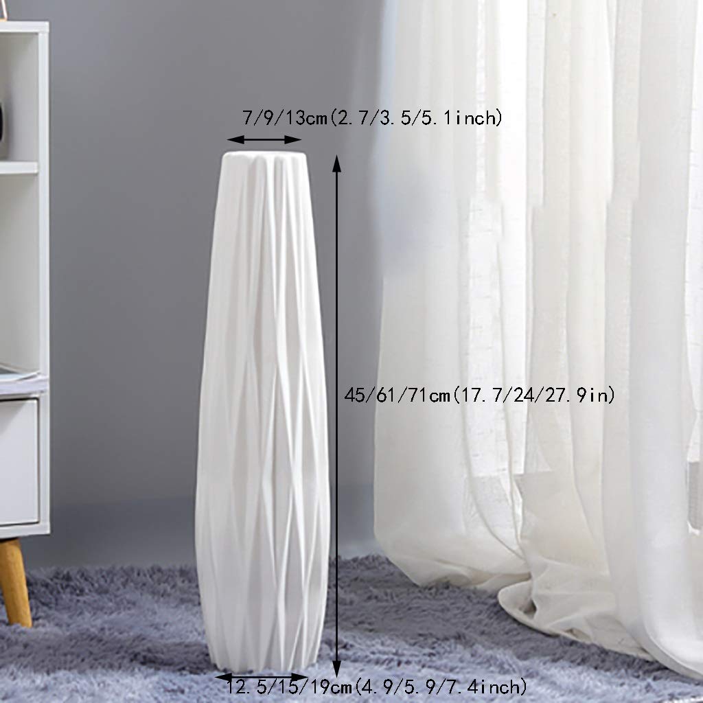 Vases White Floor Ceramic Simple Decorative Porch Decoration Sky-Dried Flower Arrangement in Living Room (Color : White, Size : 12.5745cm)