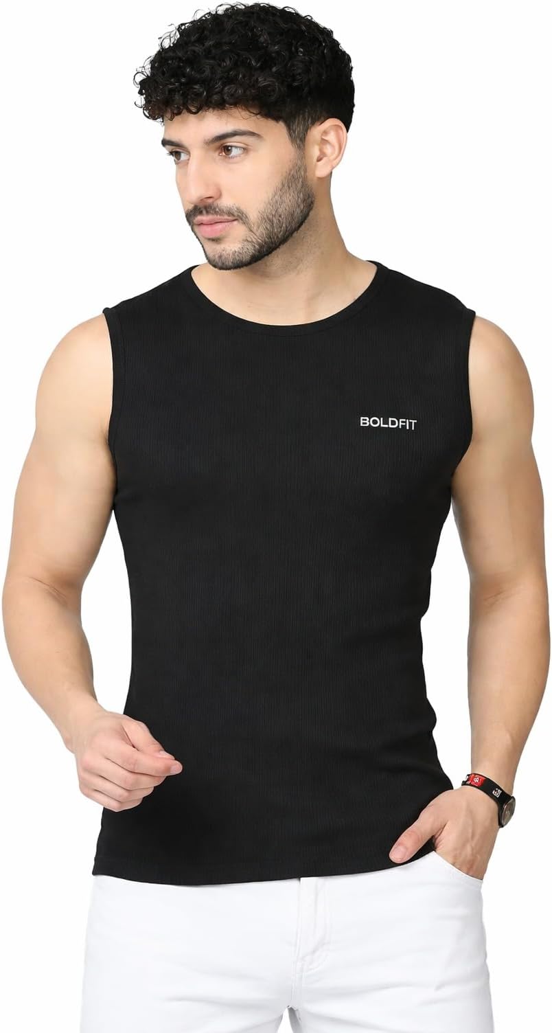 Boldfit Gym Vests for Men Workout Breathable Vest for man Lightweight Sleeveless t Shirts for Men Regular fit Gym Vest for man Round Neck Tank top Boys