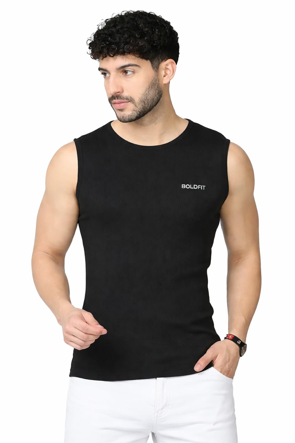 Boldfit Gym Vests for Men Workout Breathable Vest for man Lightweight Sleeveless Underwear t Shirts Regular fit Round Neck Tank top Boys Black