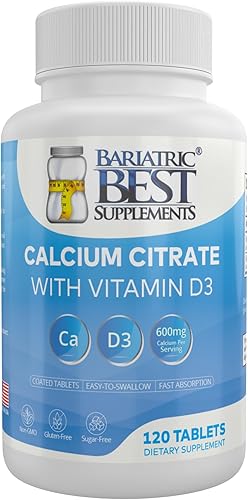 Citrato de calcio bariátrico con vitamina D3, los mejores suplementos para cirugía postbariátrica, fórmula fácilmente disolvible para una absorción