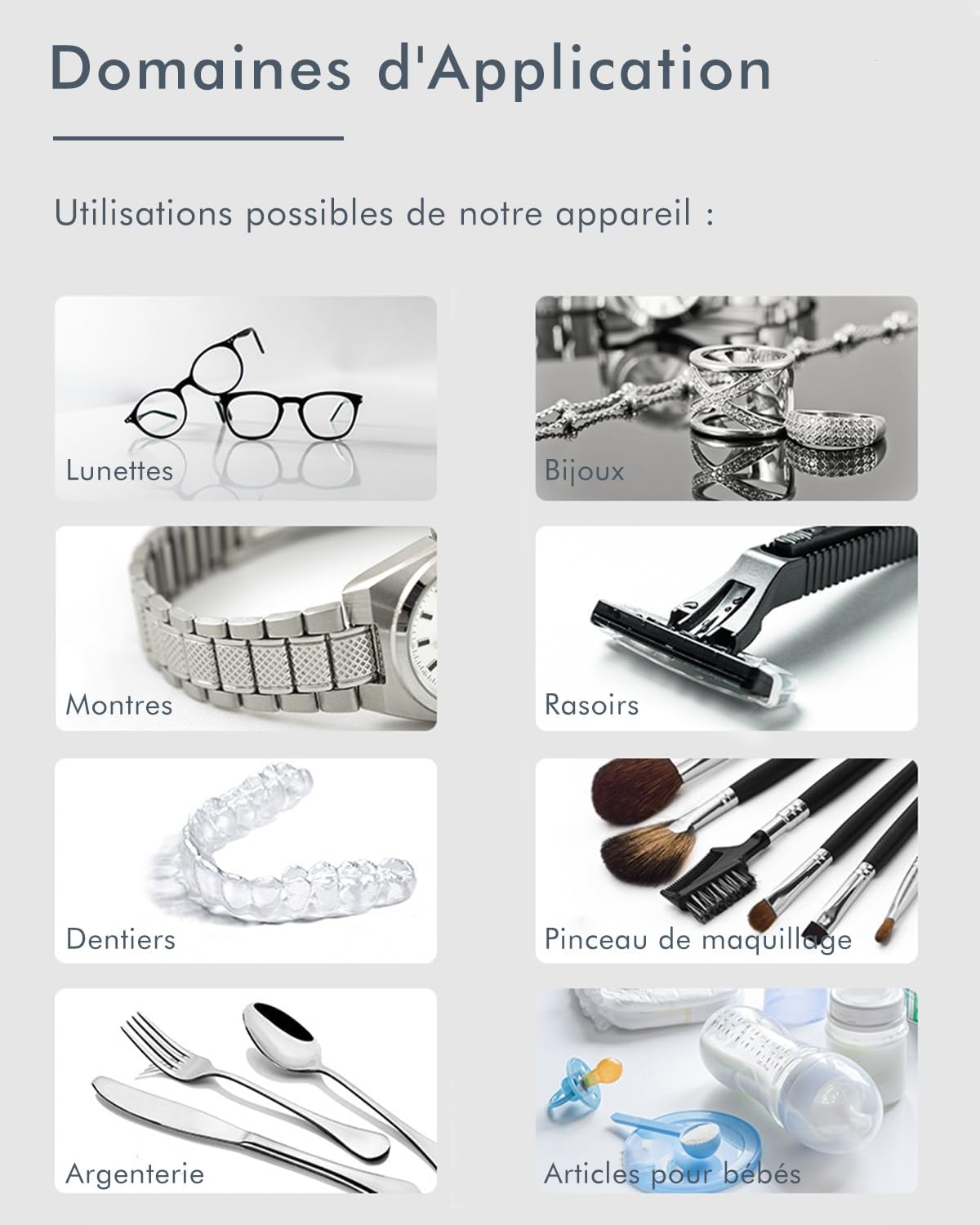 mfa® | Appareil de nettoyage par ultrasons pour lunettes de vue, bijoux en argent (bain d'argent) | Bac à ultrason pour verres, bijouterie | Nettoyeur ultrasonique pour lunette | Ultrasonic Cleaner