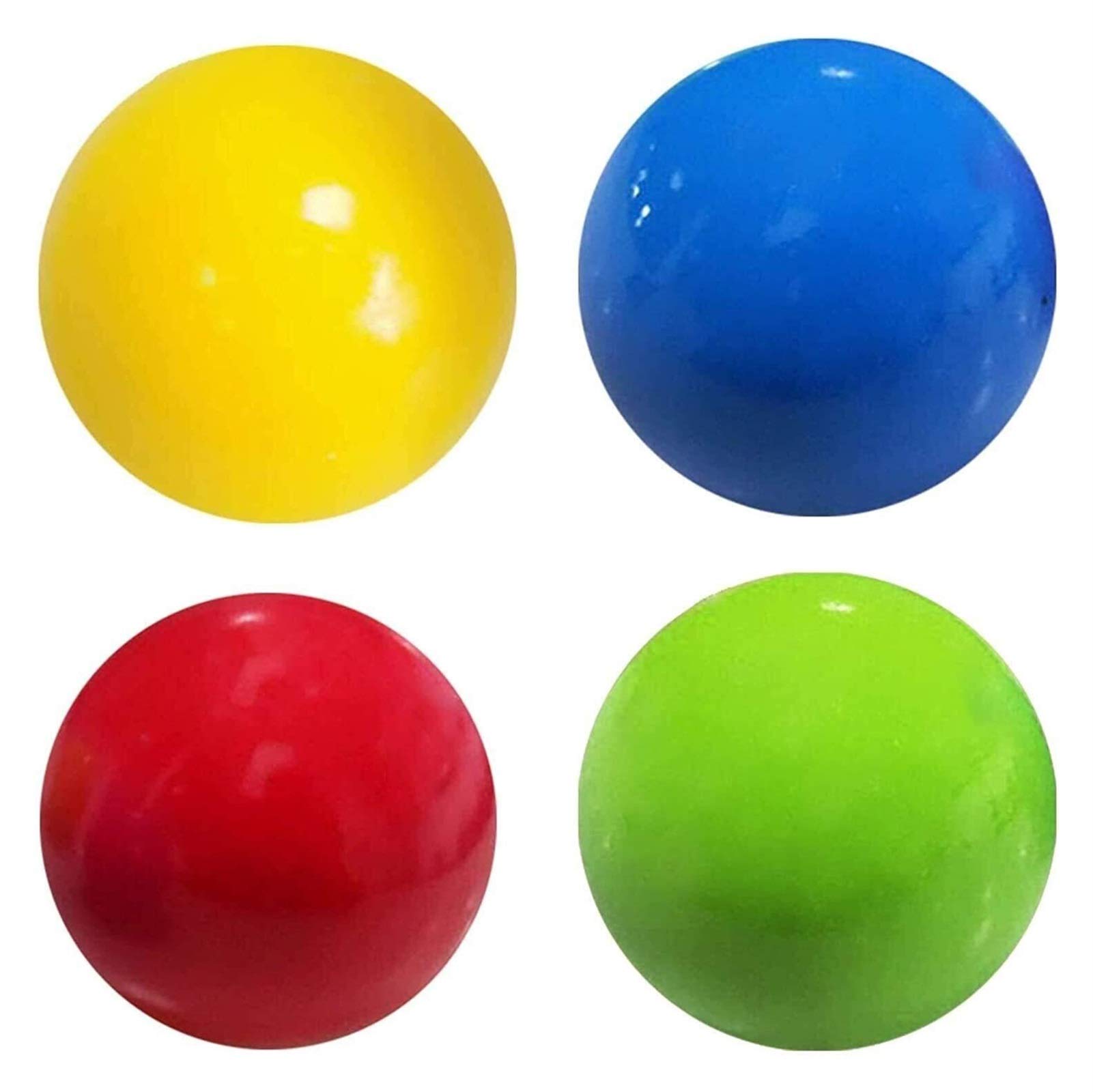 4Pcs Glow Sticky Balls For Ceiling Luminescent Gobbles Sticky Balls, Sticky Wall Balls, Stress Relief Balls Fun Toy For ADHD Anxiety OCD (Color : 4 Pcs, Size : 4.5cm)