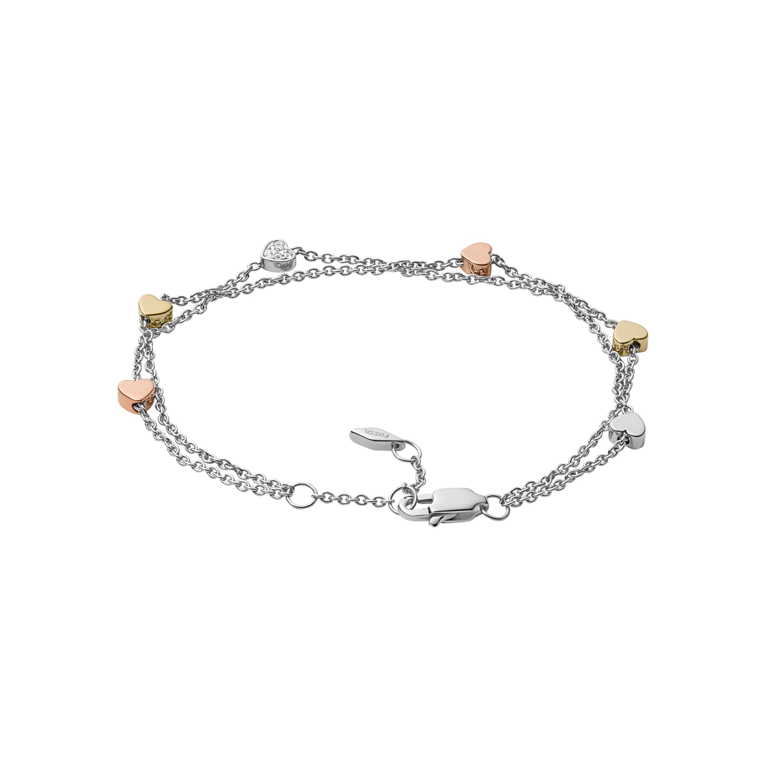 Fossil Vintage Motifs Damen-Edelstahlarmband mit Karabiner-, Schieber- oder Magnetverschluss